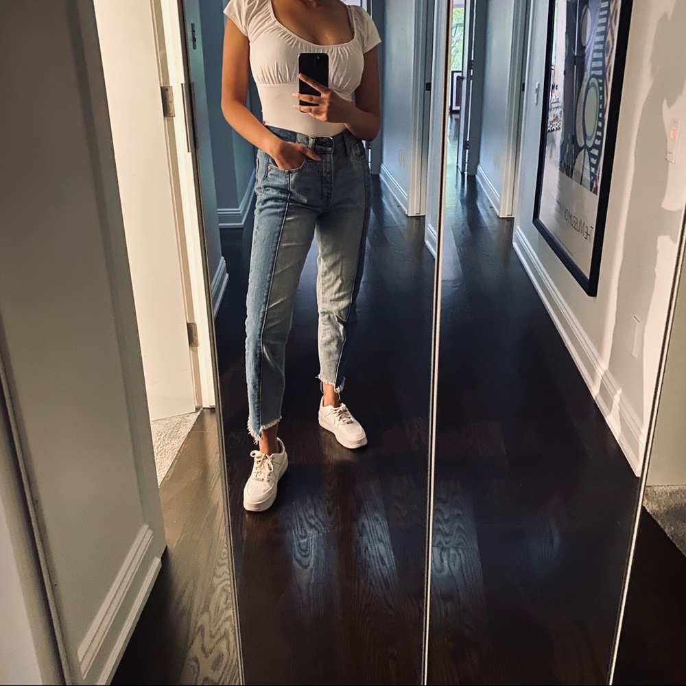 Two toned denim jeans